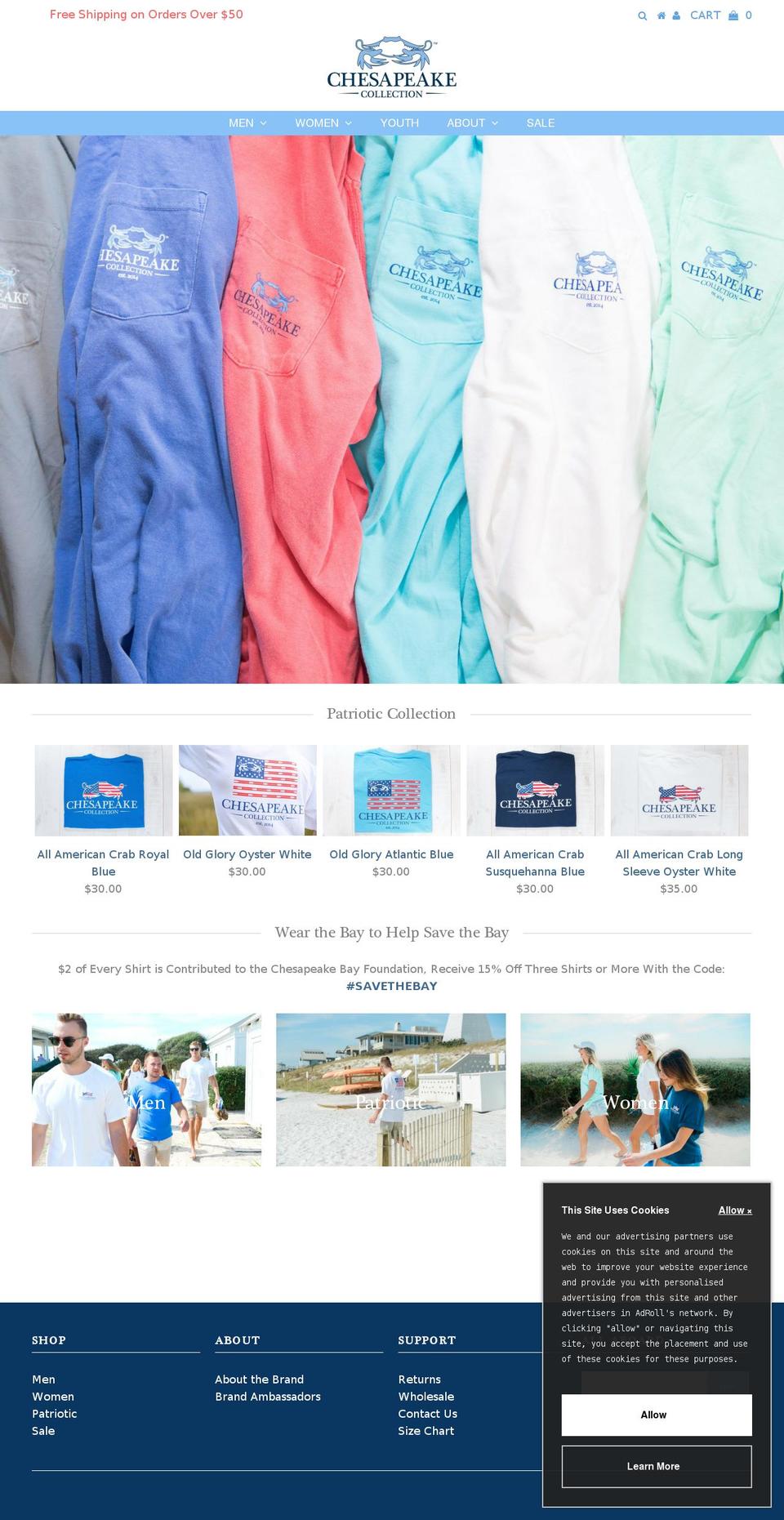 chesapeakecollectionmd.com shopify website screenshot