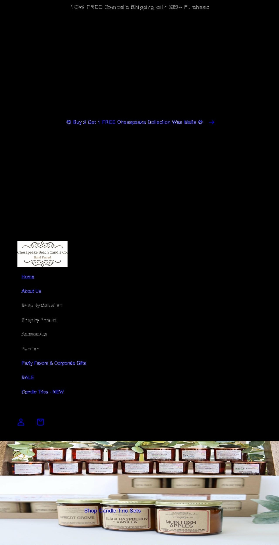 chesbeachcandle.com shopify website screenshot