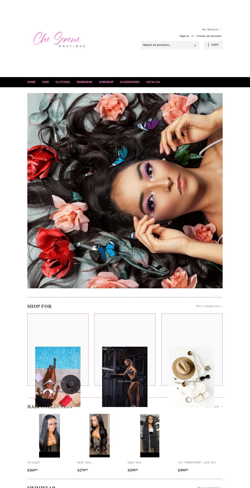 chesereneboutique.com shopify website screenshot