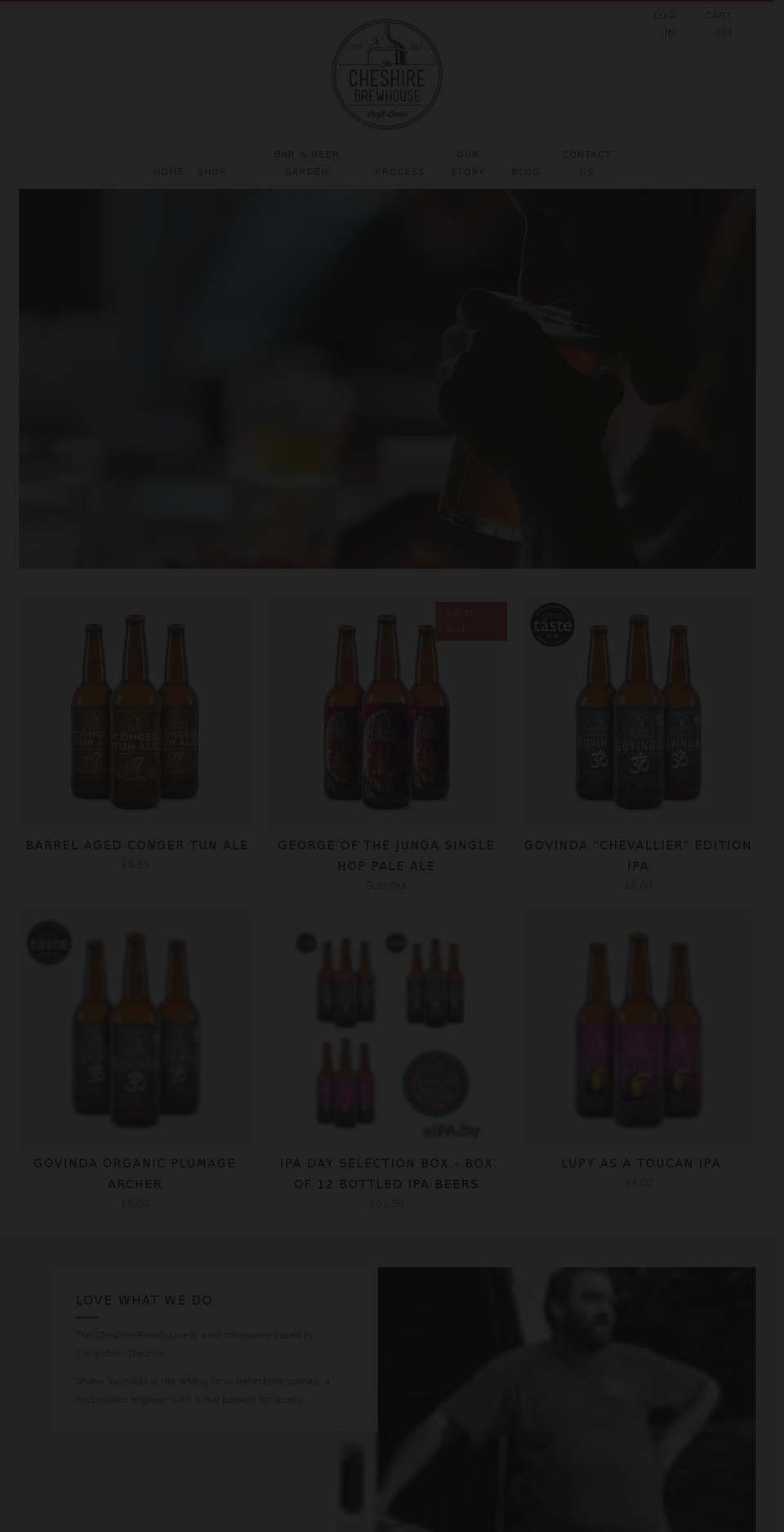 cheshirebrewhouse.co.uk shopify website screenshot