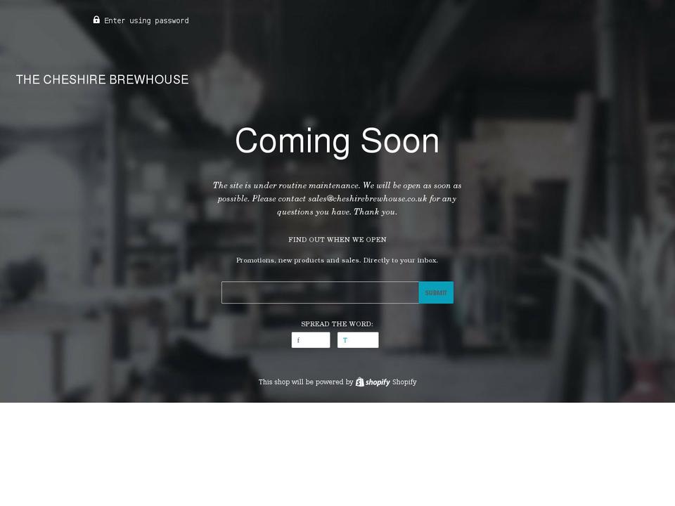 cheshirebrewhouse.uk shopify website screenshot