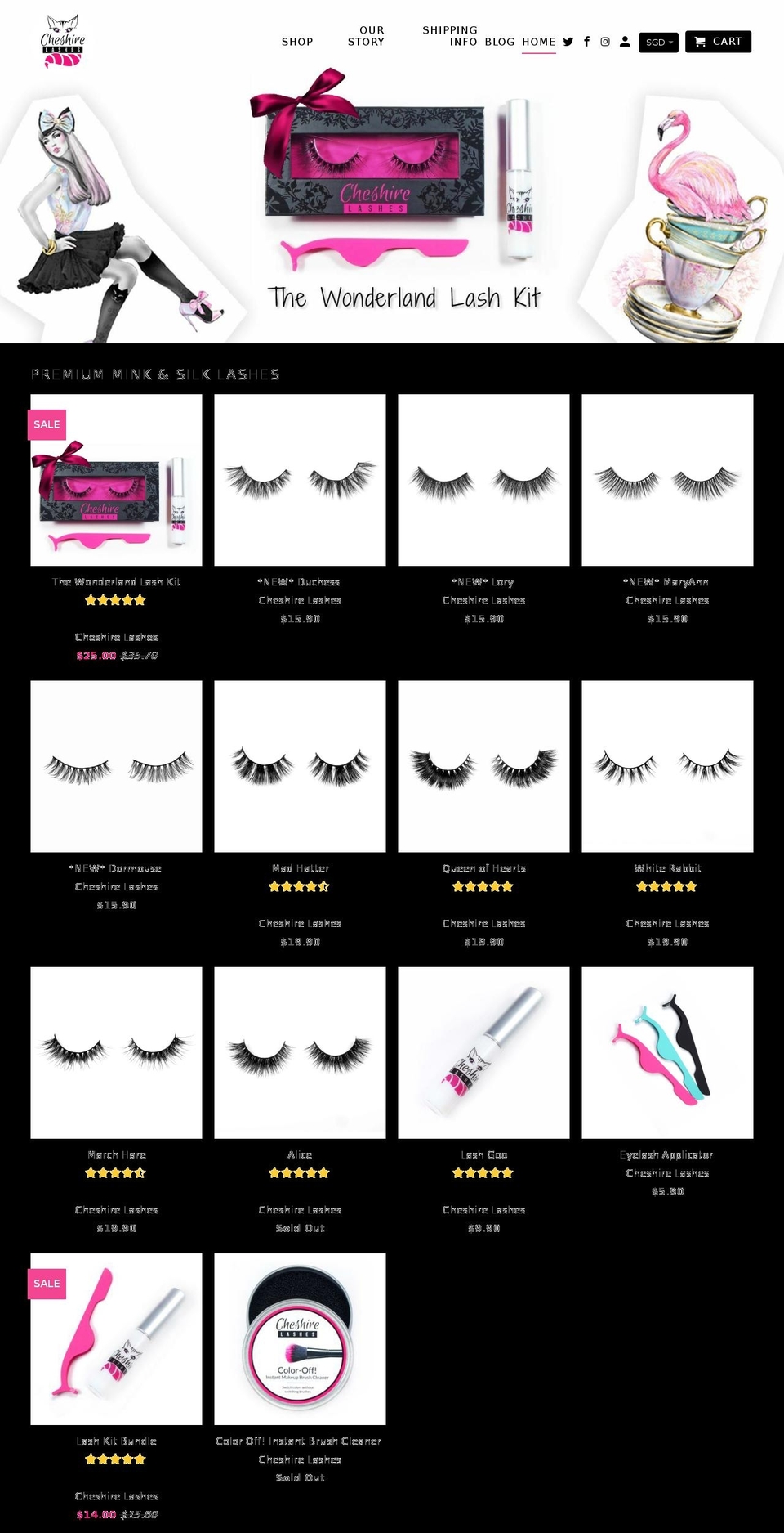 cheshirelashes.com shopify website screenshot