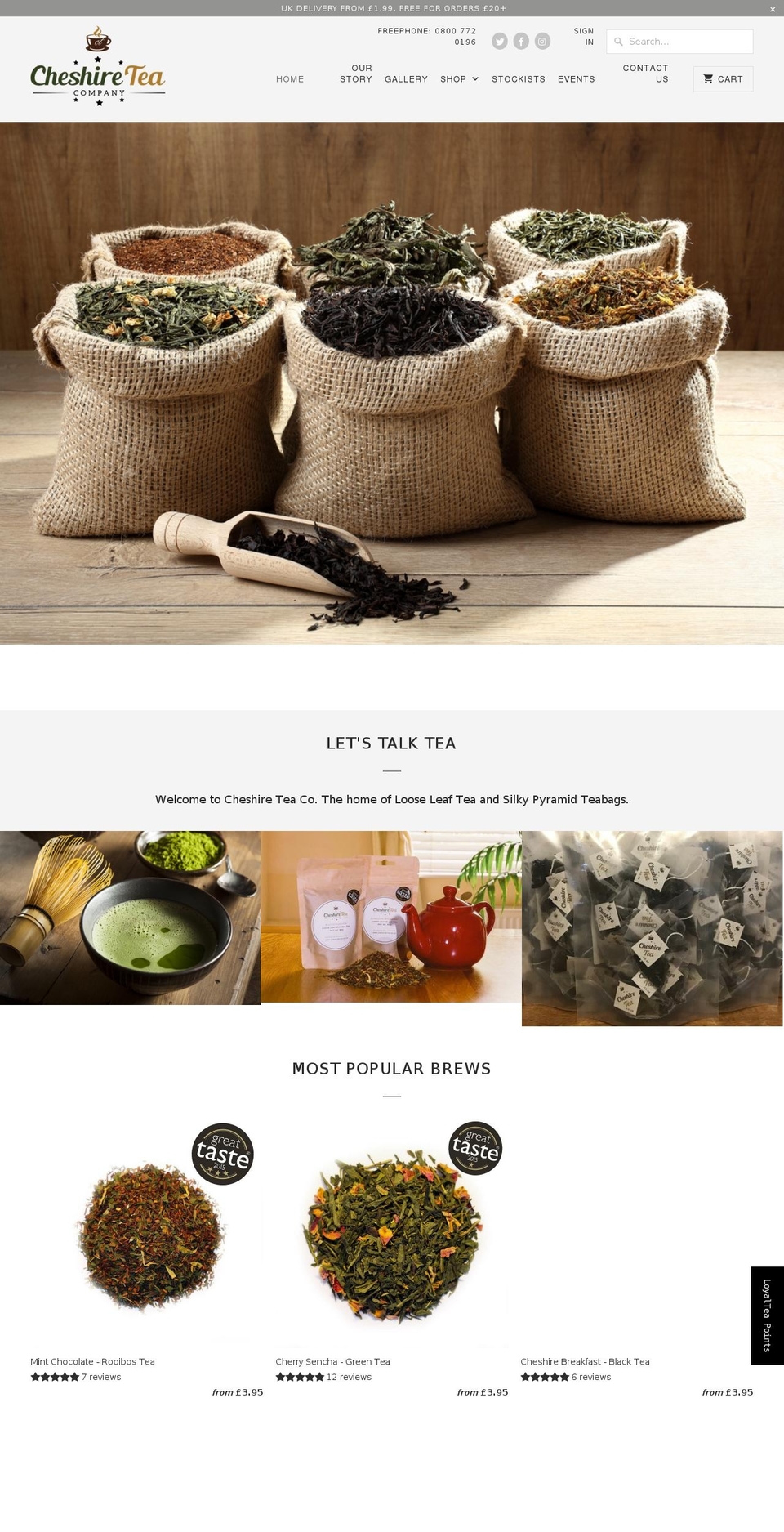 cheshiretea.co.uk shopify website screenshot