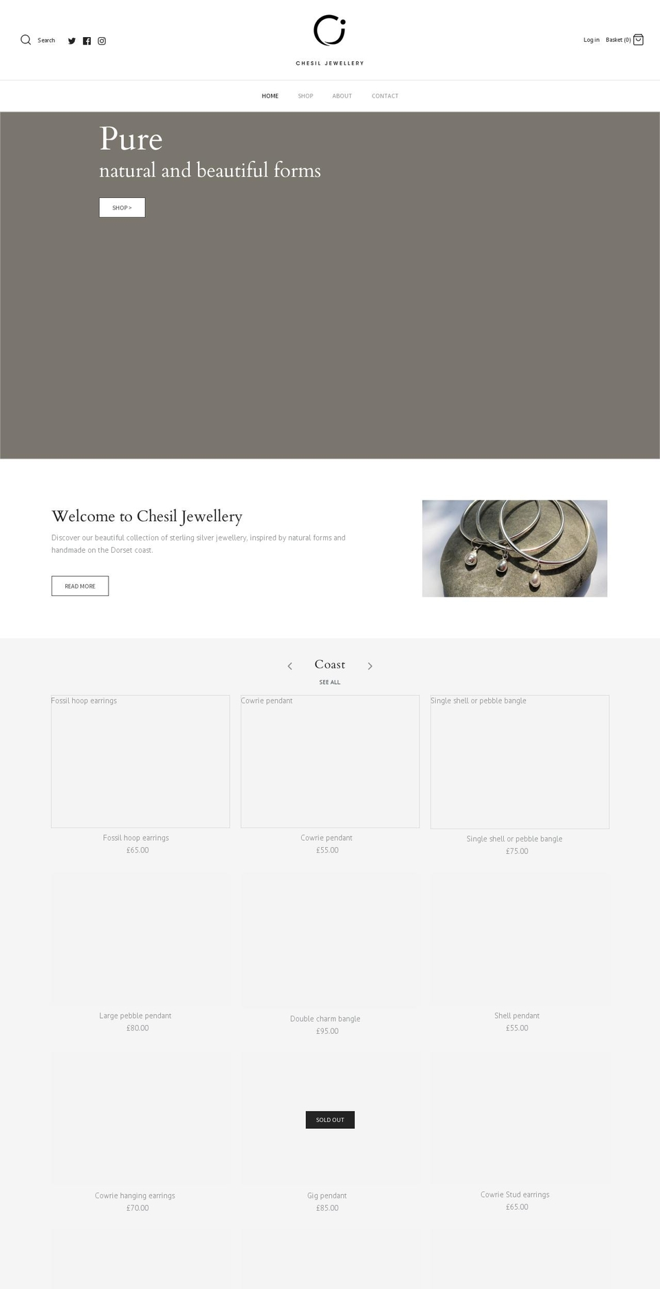chesiljewellery.com — Shopify storefront screenshot