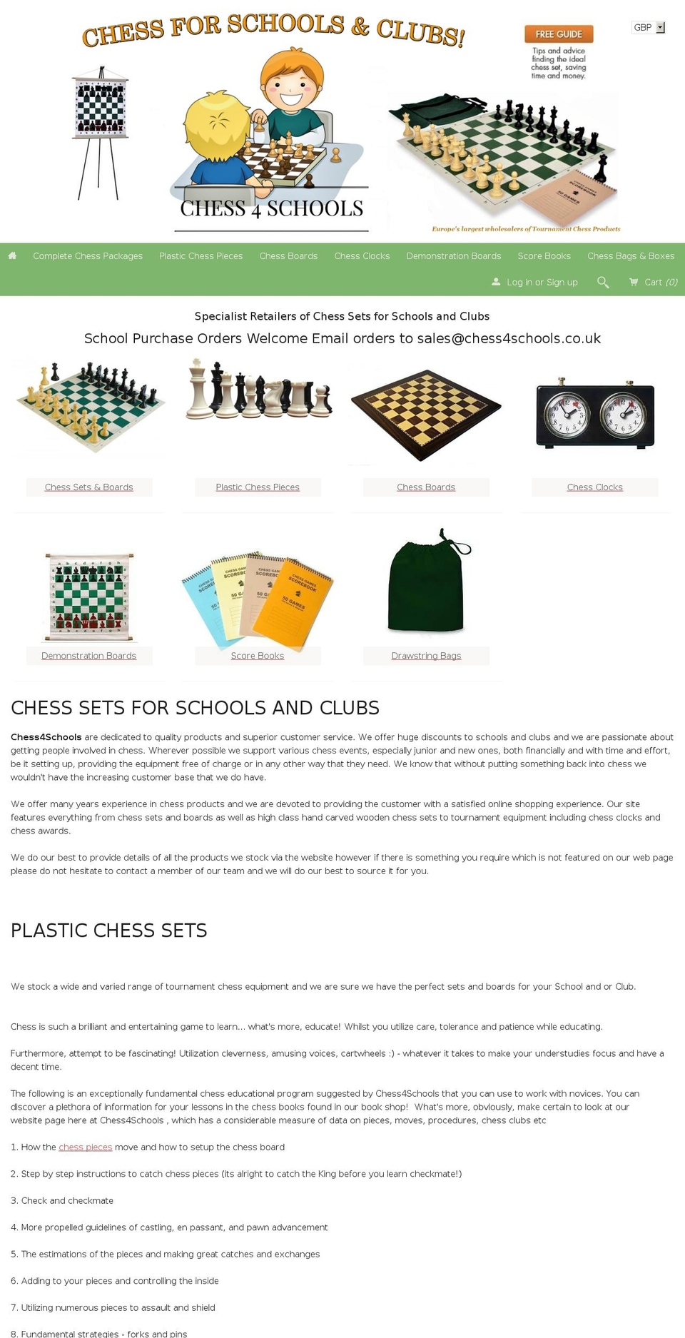 chess4schools.co.uk shopify website screenshot