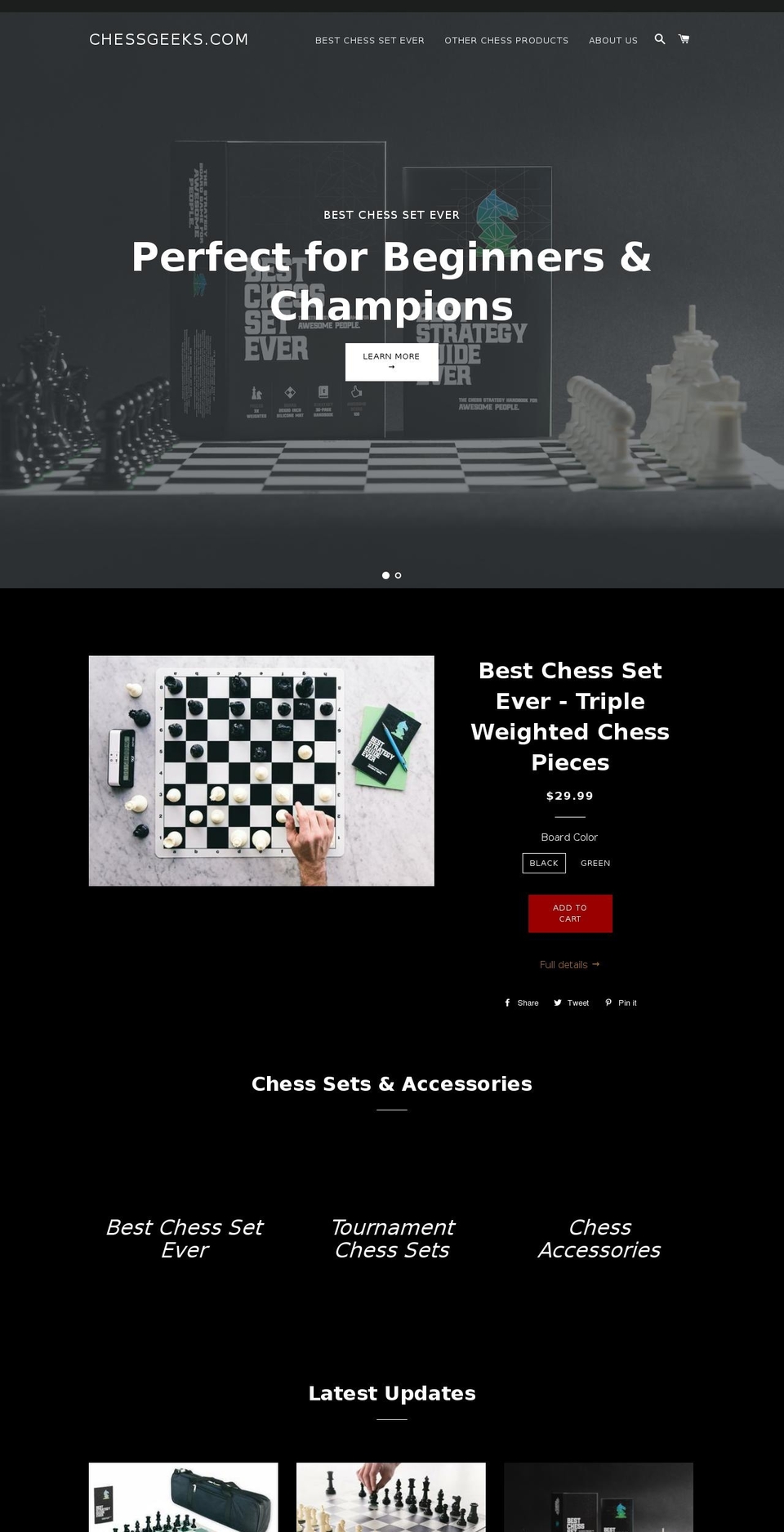 chessgeeks.com — Shopify storefront screenshot