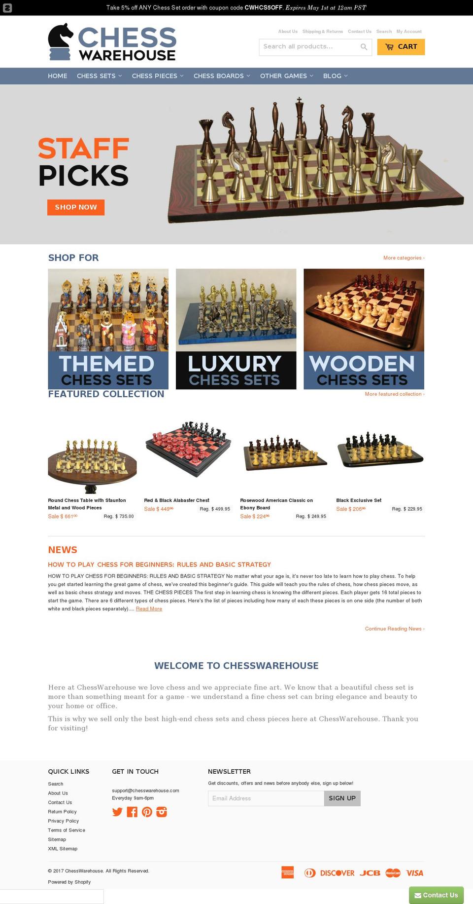 chesssetcastle.com shopify website screenshot