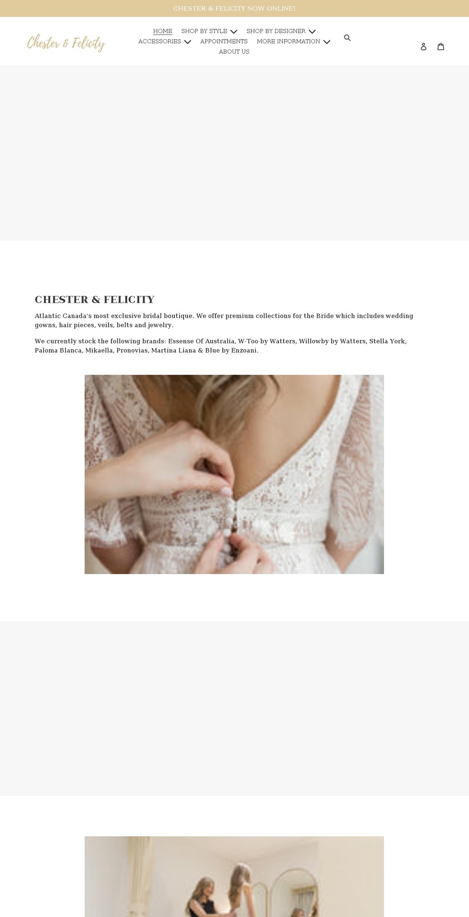 chesterandfelicity.ca shopify website screenshot