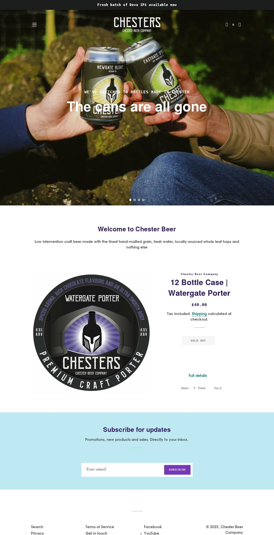 chesterbeer.co.uk shopify website screenshot