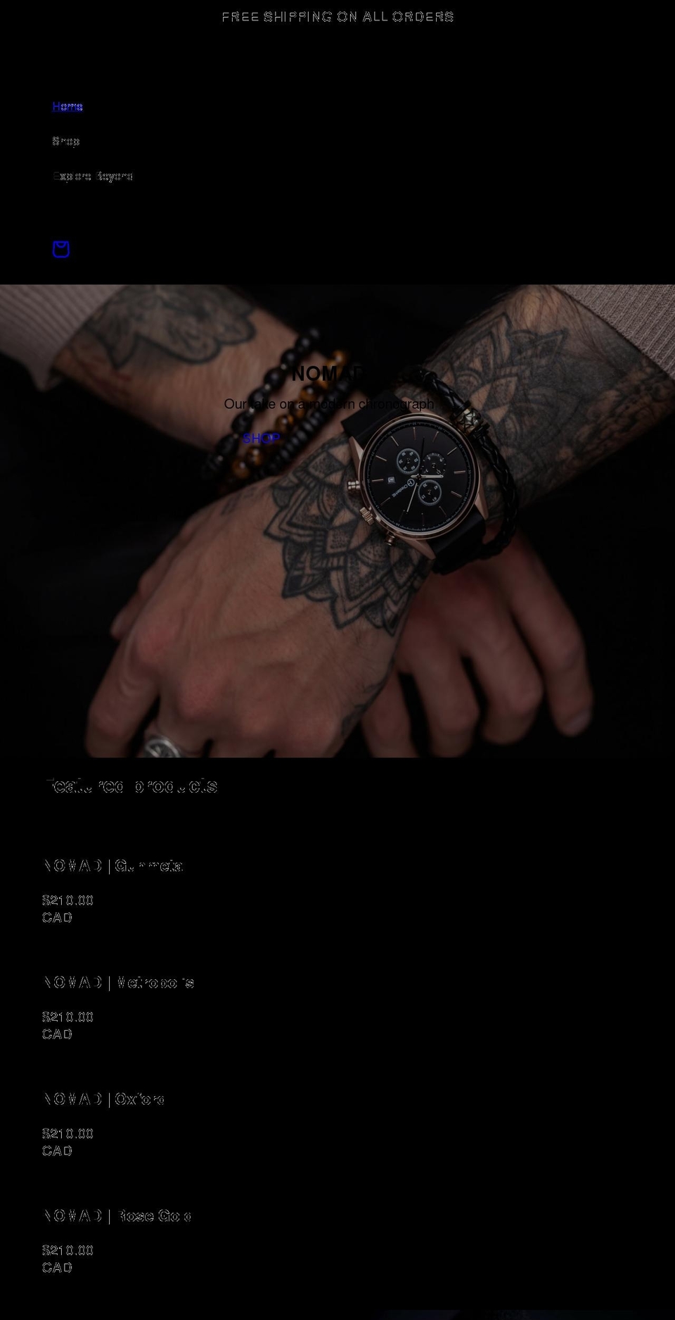 chesterhillwatches.com shopify website screenshot