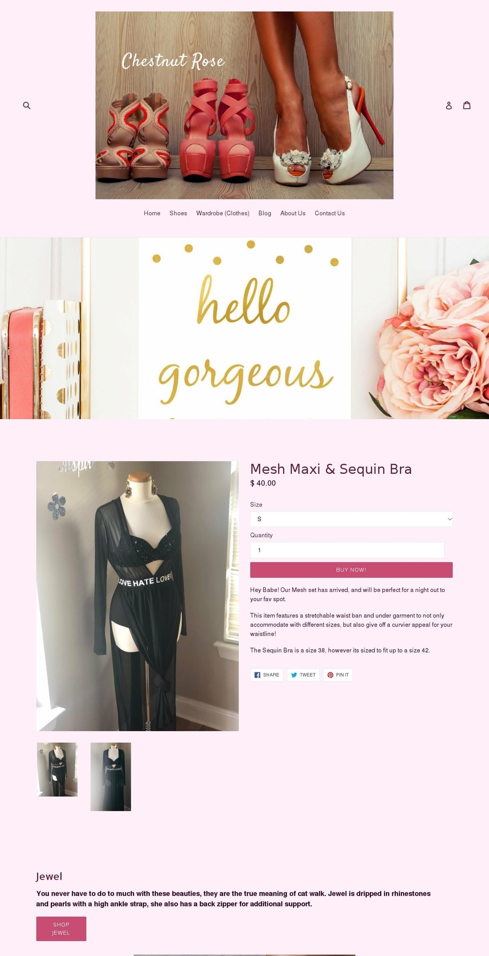 chestnutrose.com — Shopify storefront screenshot