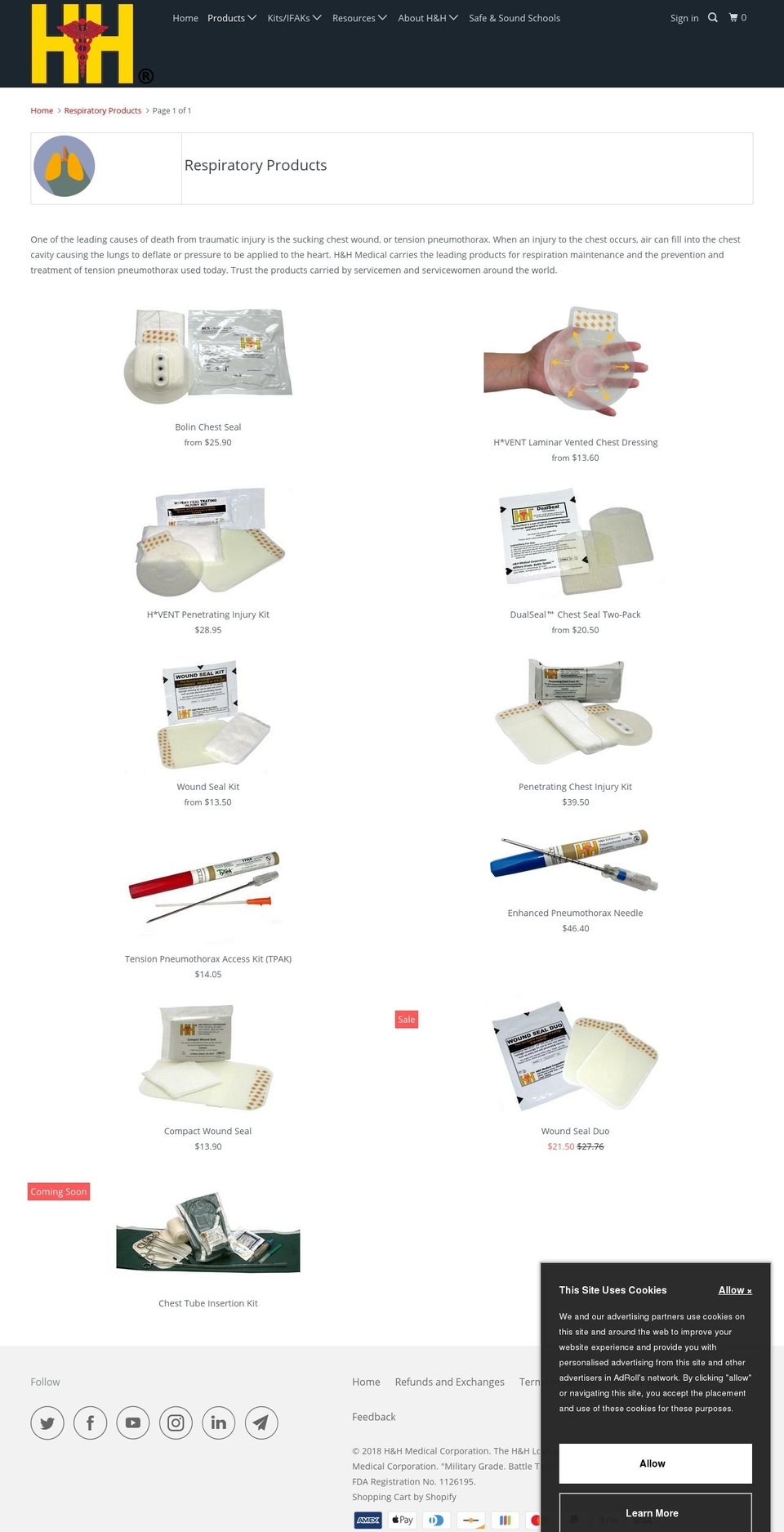 chestwounds.com — Shopify storefront screenshot