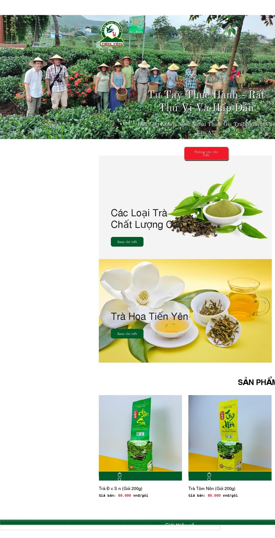 Moocha home Shopify theme site example chetienyen.vn