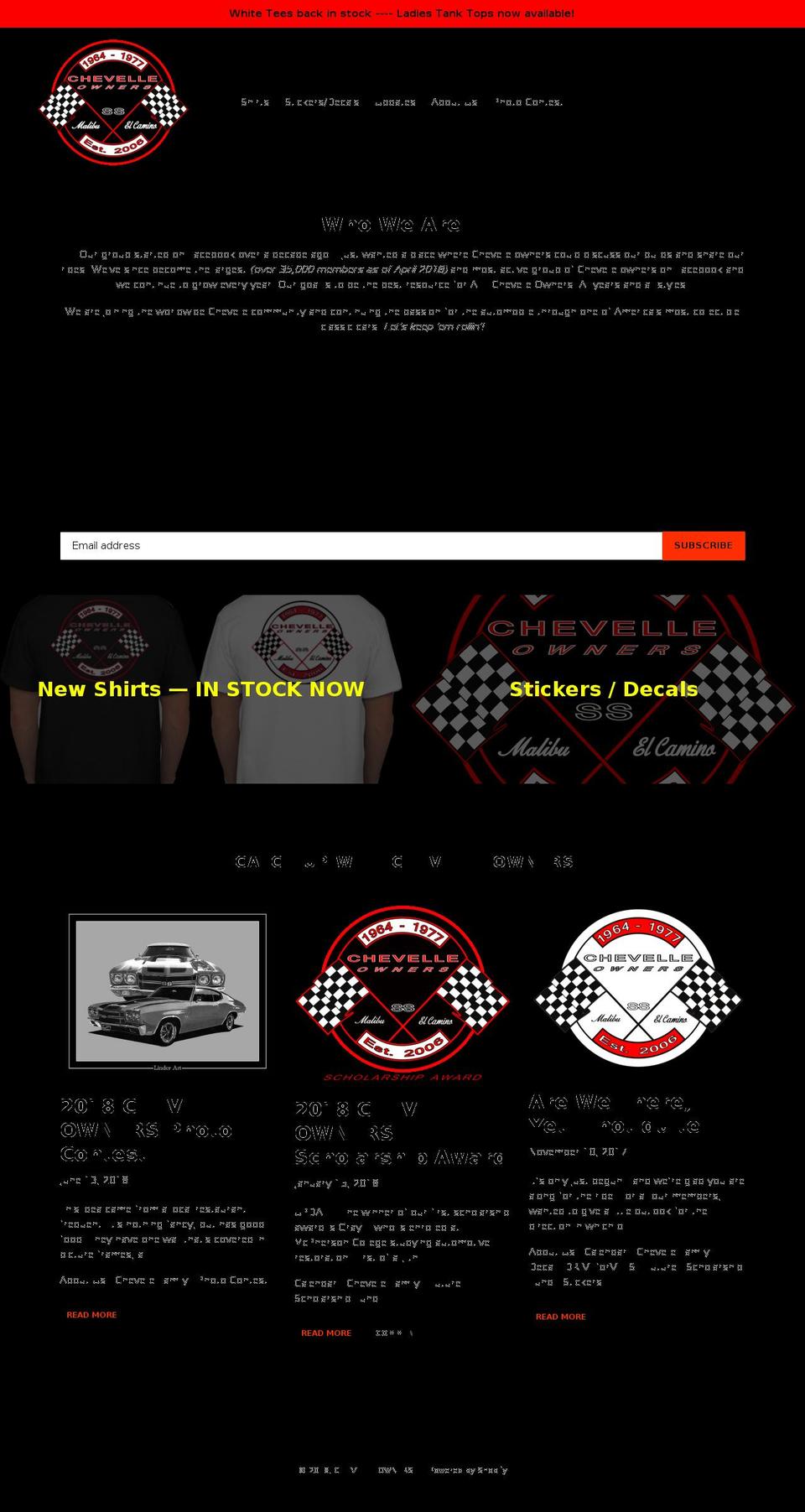 chevelleowners.com shopify website screenshot
