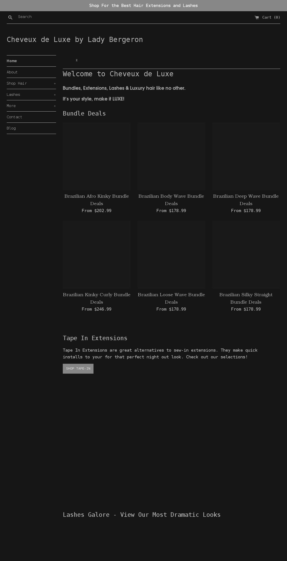 cheveuxdeluxe.org shopify website screenshot