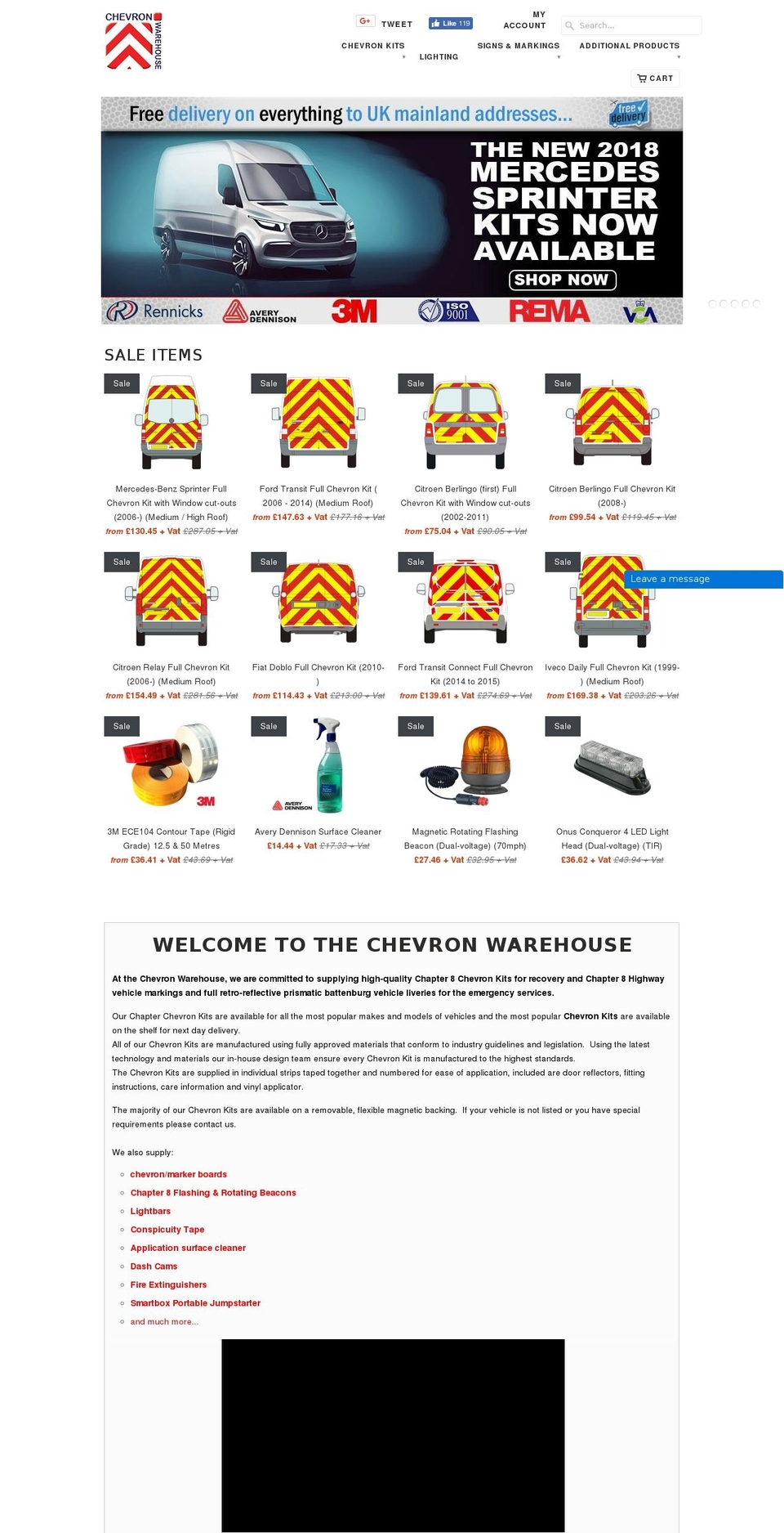 chevronwarehouse.co.uk shopify website screenshot