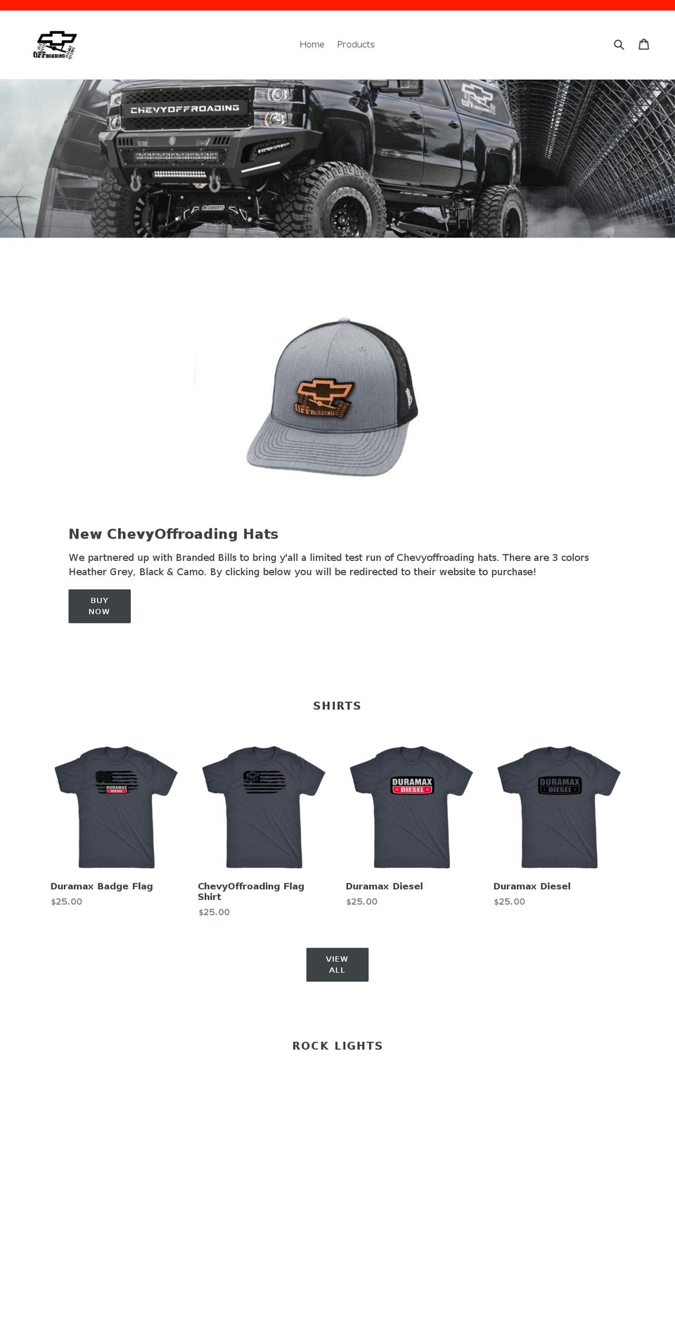 chevyoffroading.com — Shopify storefront screenshot