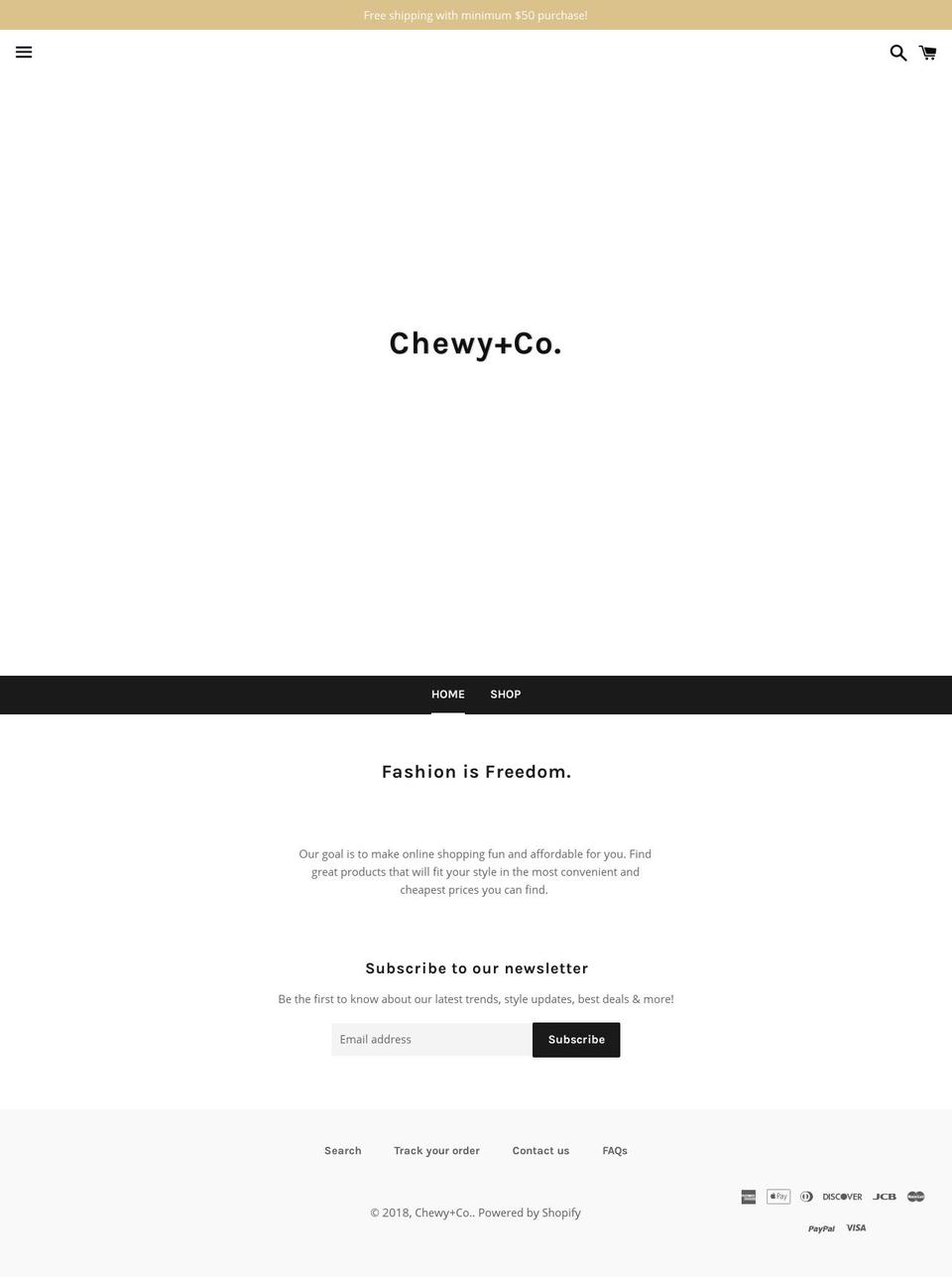 chewyco.com — Shopify storefront screenshot