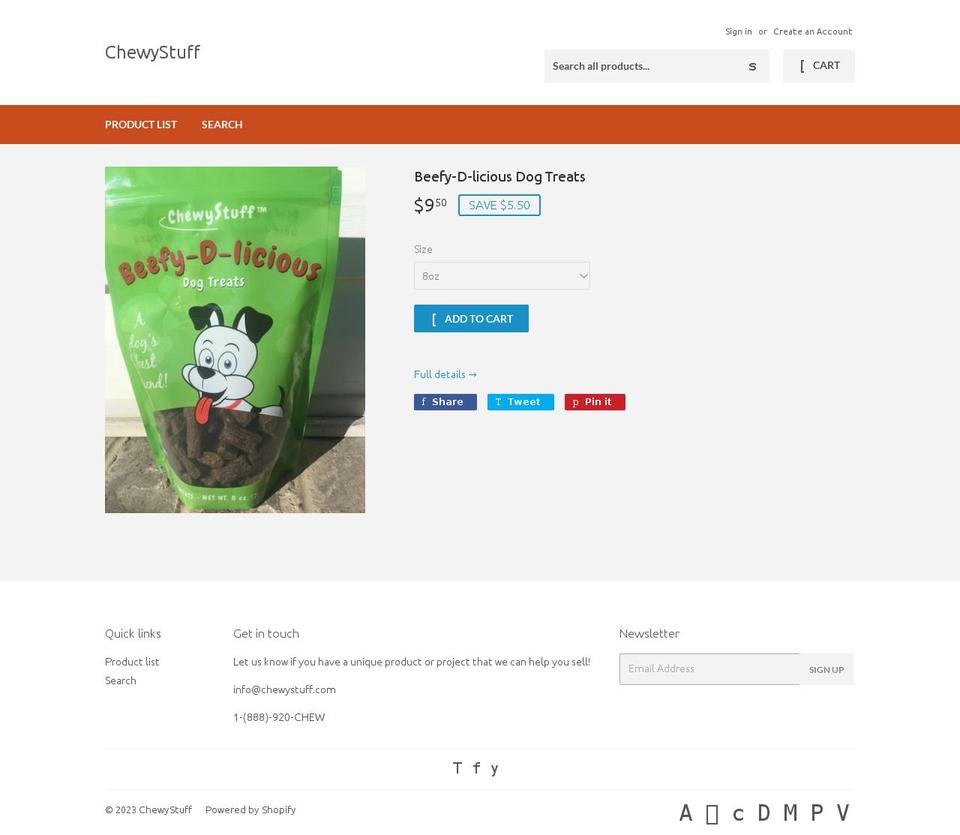 chewystuff.com — Shopify storefront screenshot
