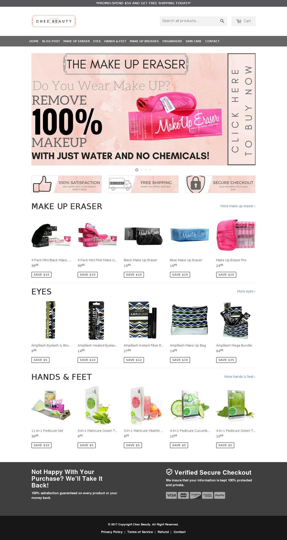 chezbeauty.com shopify website screenshot