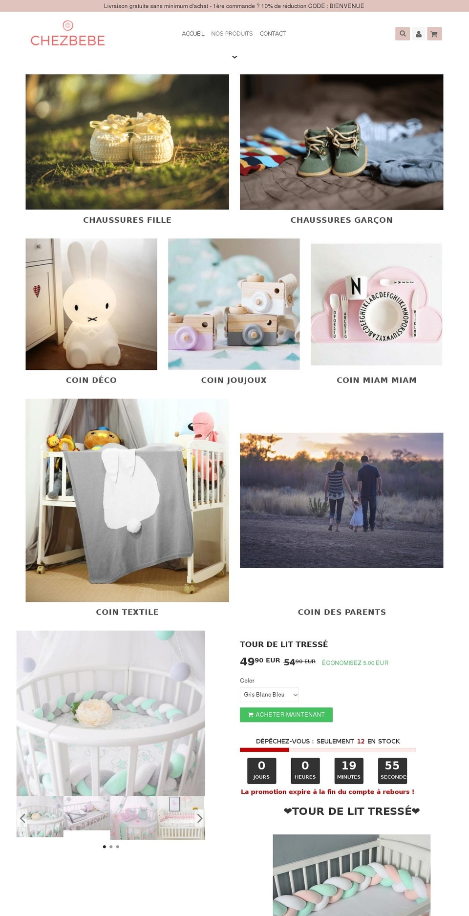 speedfly-1-11 Shopify theme site example chezbebe.fr