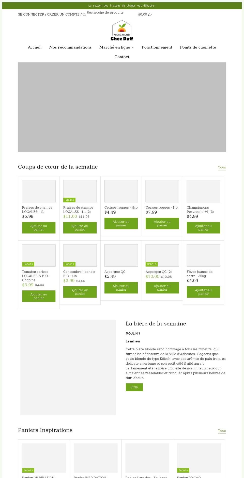 chezduff.ca shopify website screenshot