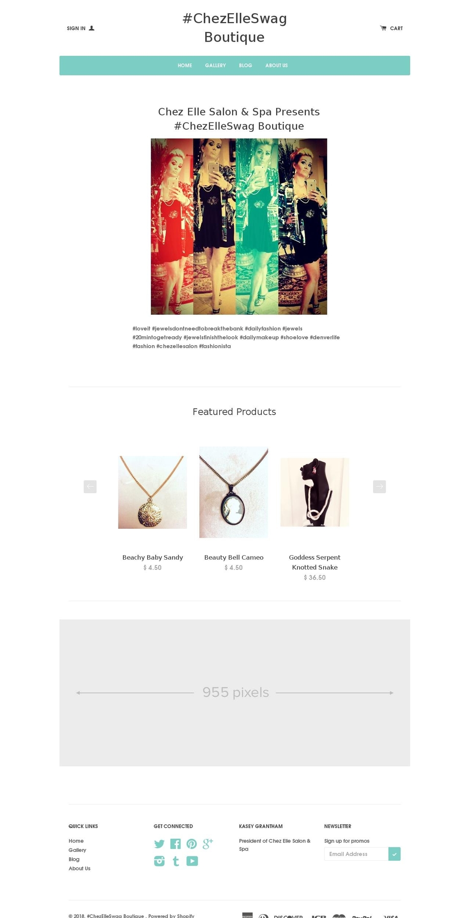 chezelleswag.com — Shopify storefront screenshot