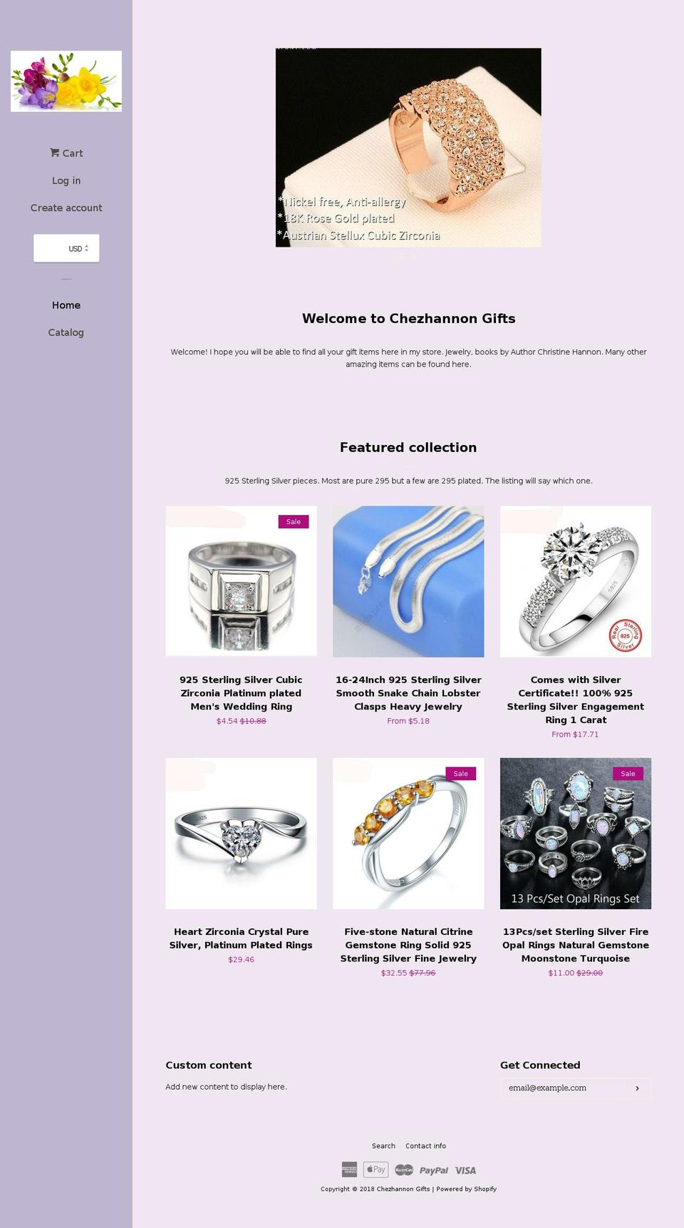 chezhannon.com — Shopify storefront screenshot