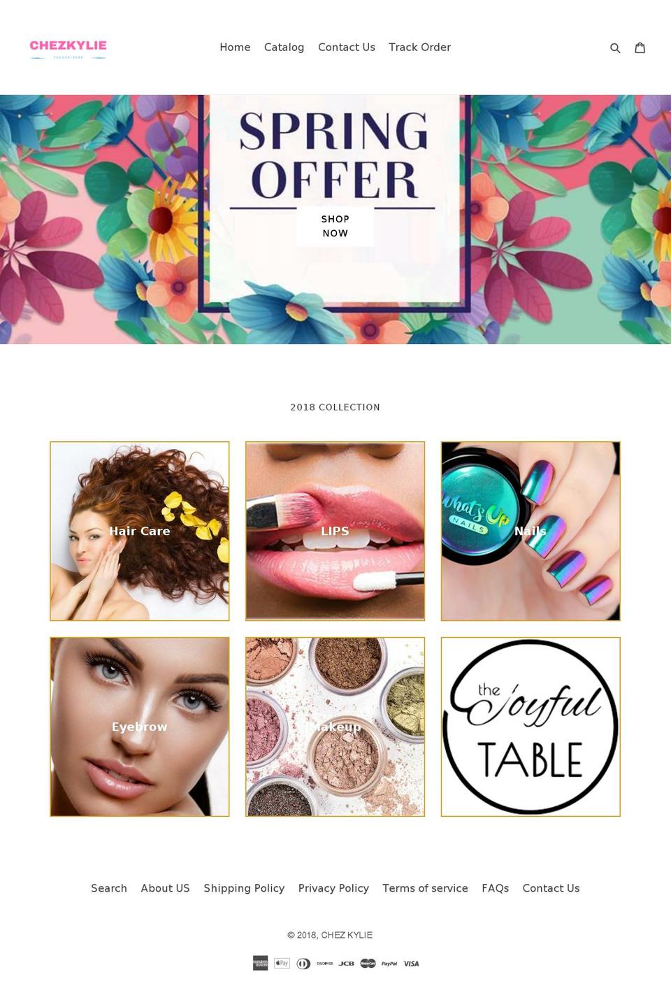 chezkylie.com — Shopify storefront screenshot