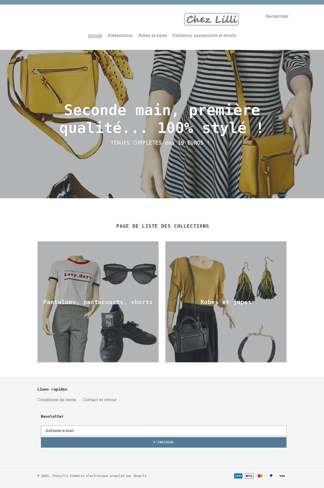 chezlilli.com shopify website screenshot