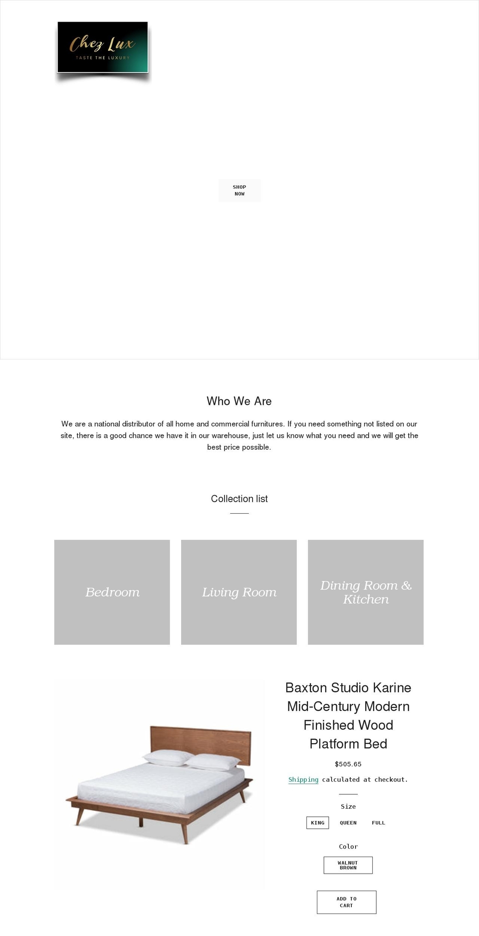 chezlux.com shopify website screenshot