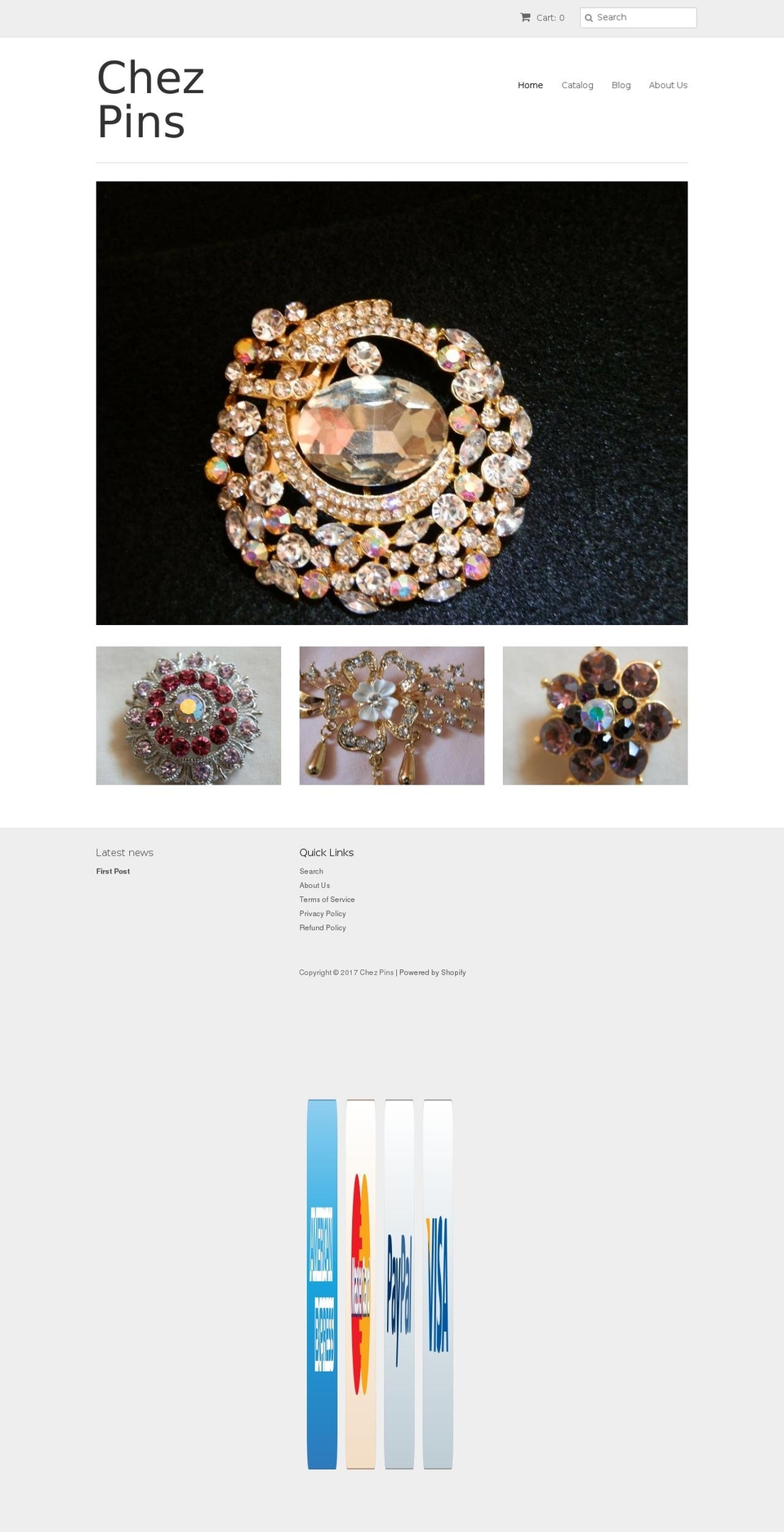 chezpins.com shopify website screenshot