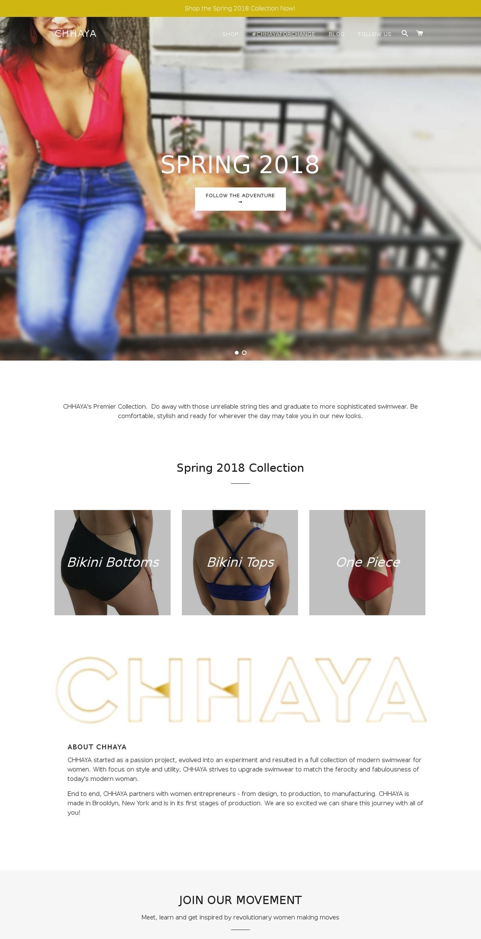 chhayainc.com — Shopify storefront screenshot