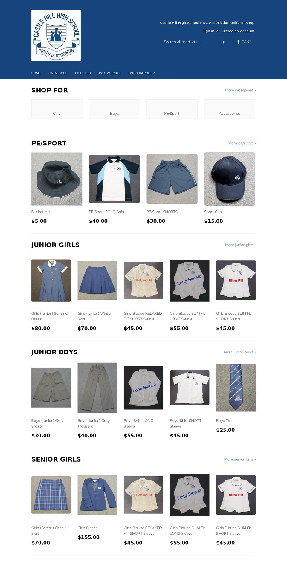 chhspc.myshopify.com shopify website screenshot