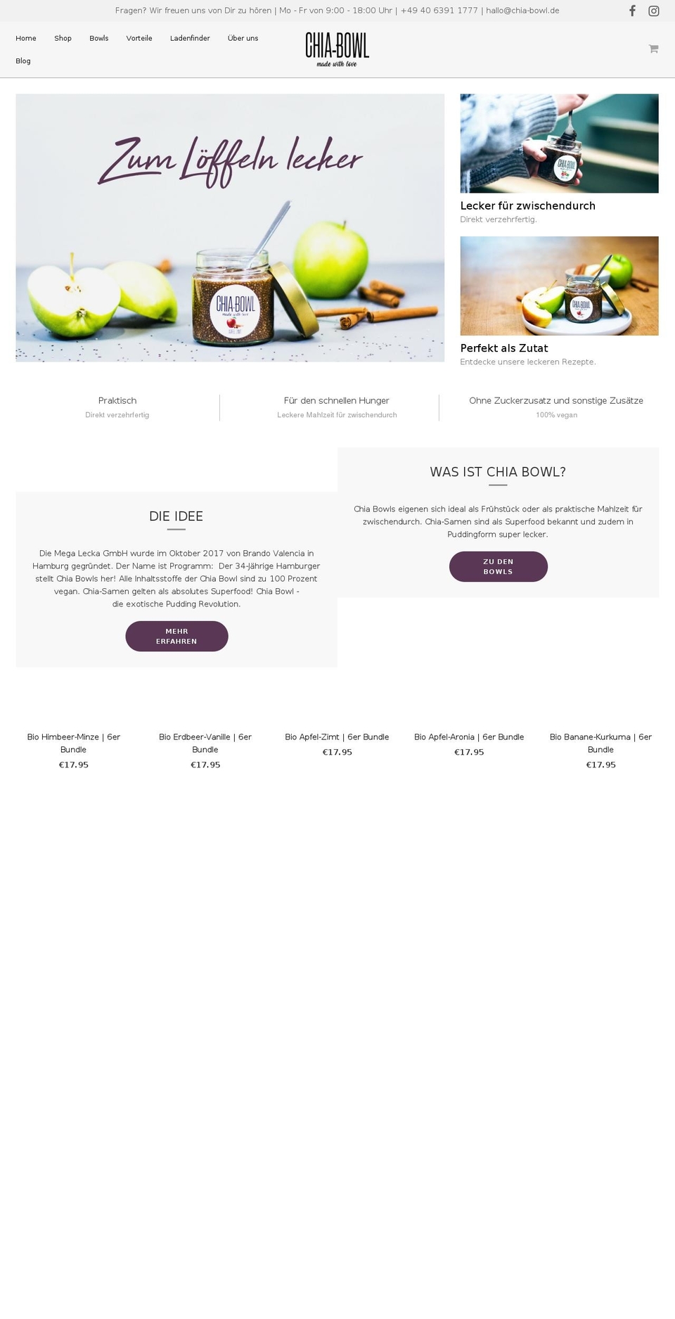chia-bowl.com — Shopify storefront screenshot