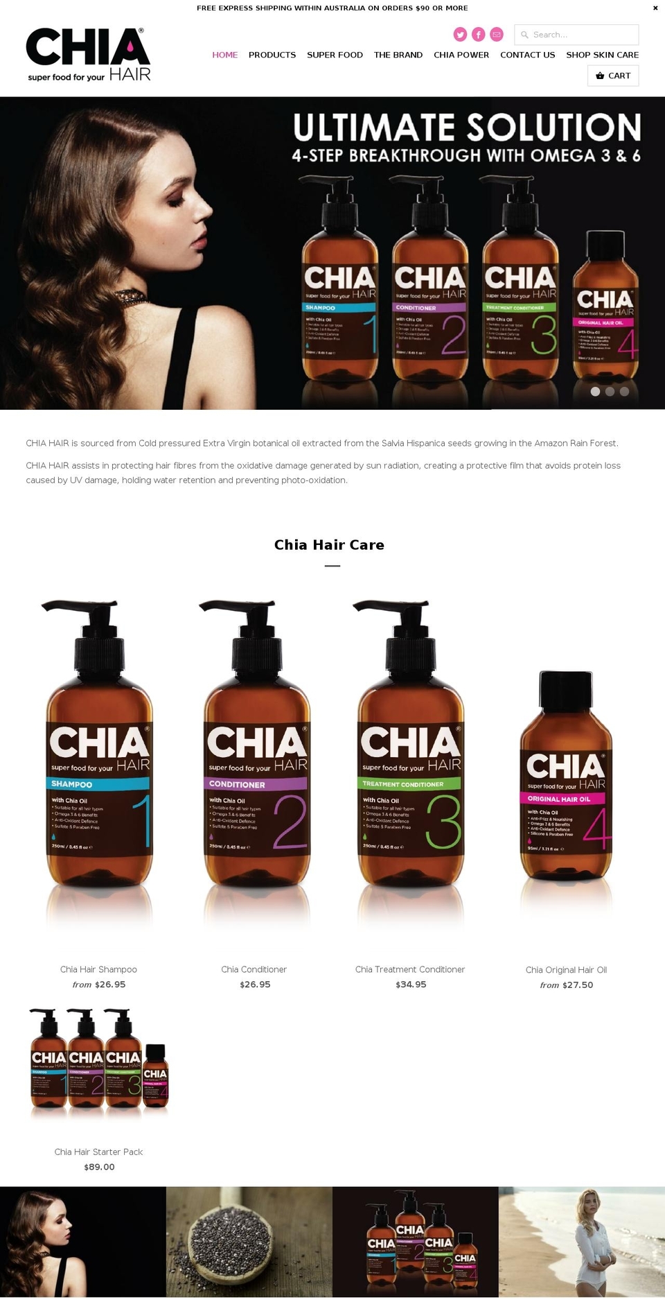 chiahair.com shopify website screenshot