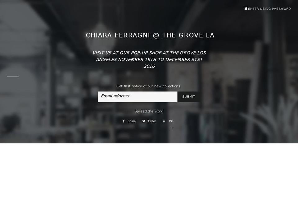 chiaraferragniusa.com shopify website screenshot