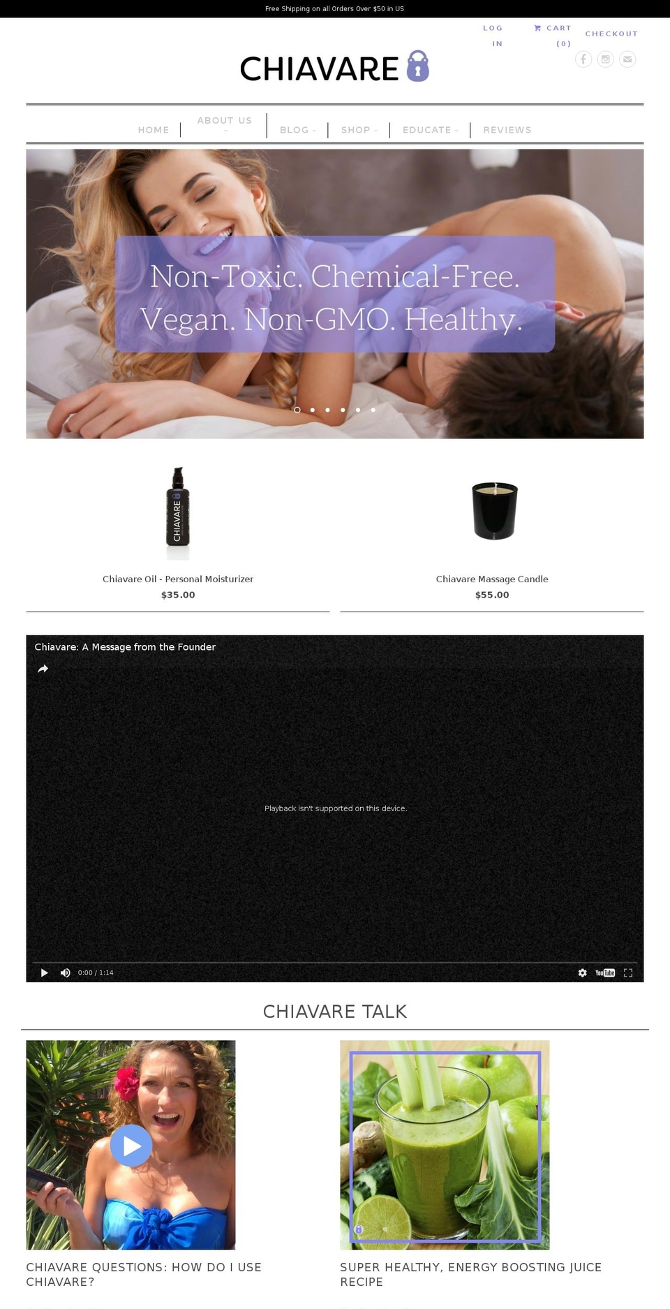 chiavareoil.com shopify website screenshot