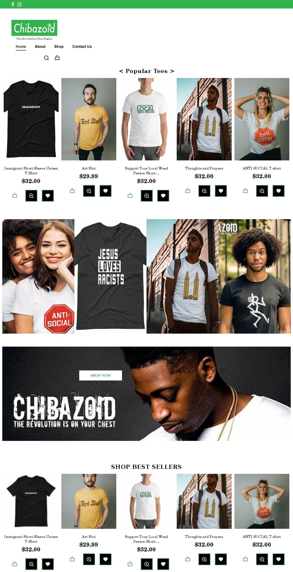 chibazoid.com shopify website screenshot