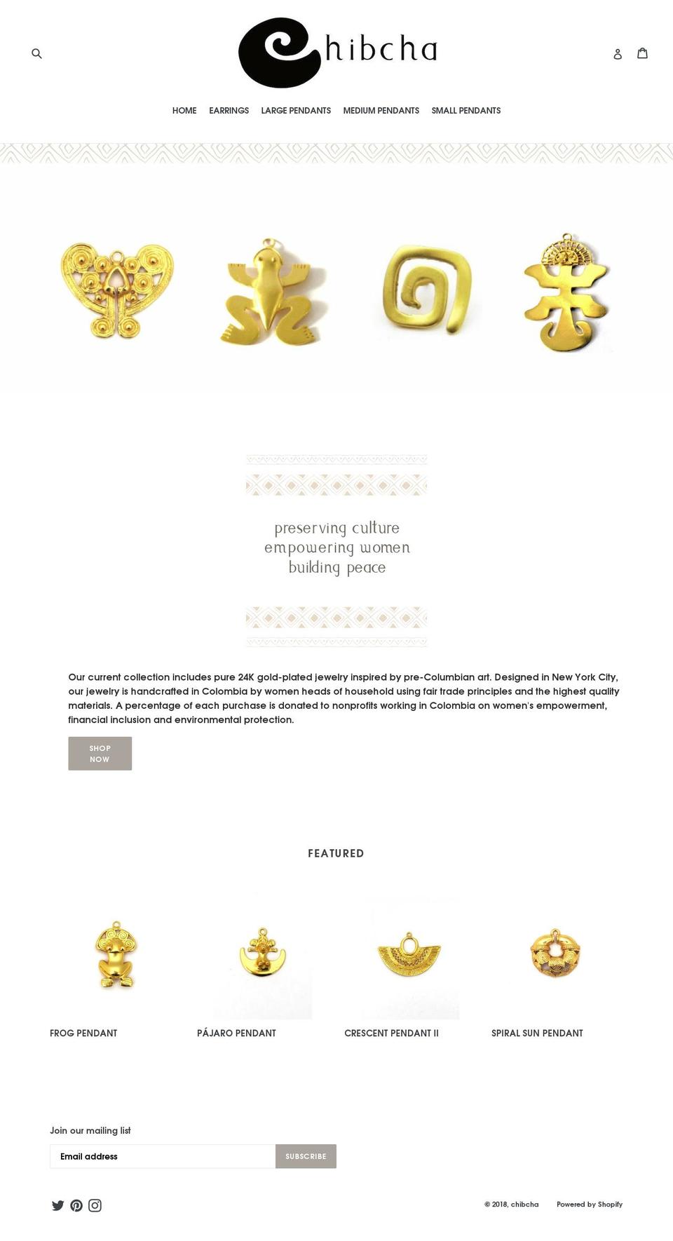 chibcha-ny.com — Shopify storefront screenshot