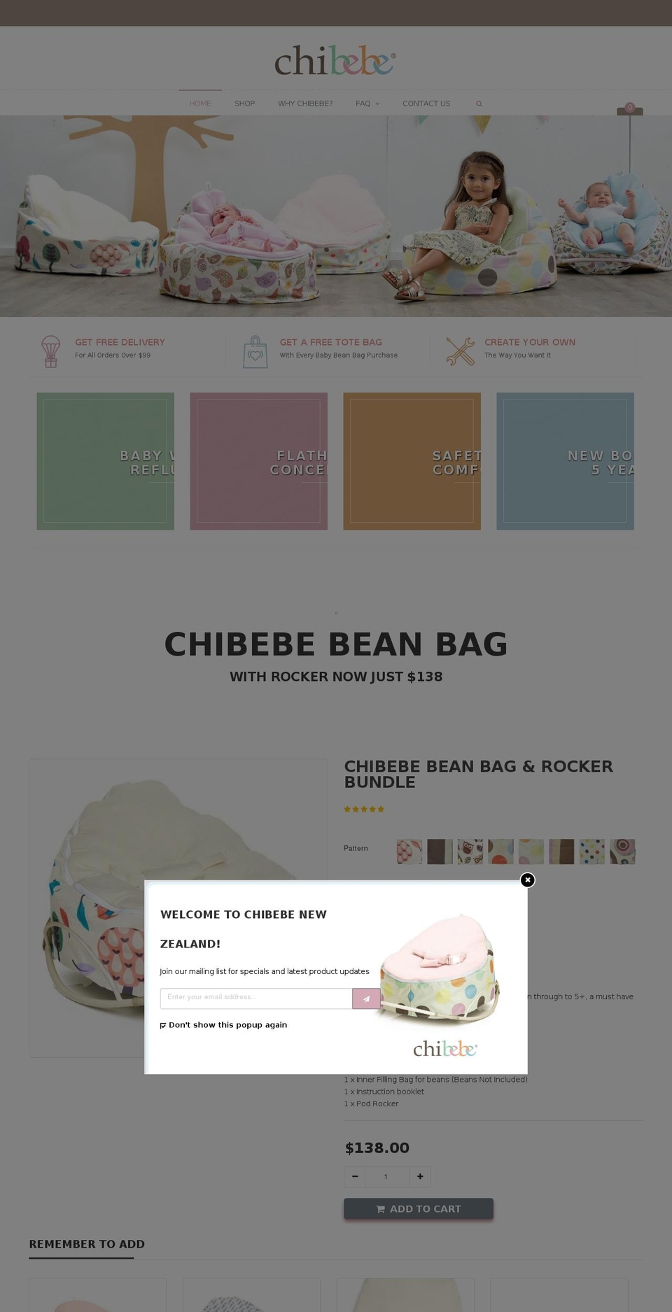 chibebe.co.nz shopify website screenshot