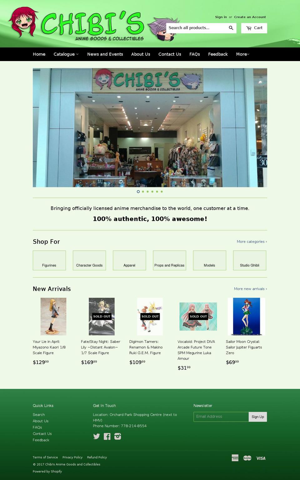 chibisanime.com shopify website screenshot