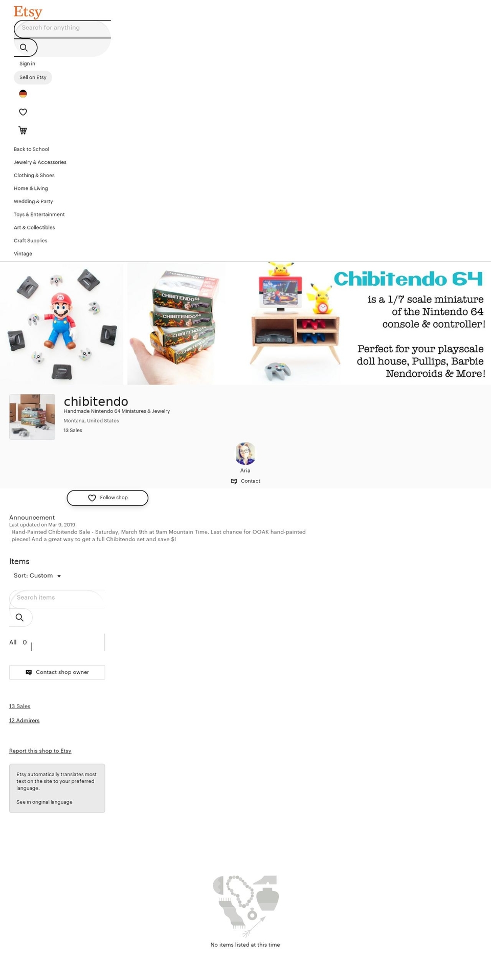 chibitendo.com — Shopify storefront screenshot
