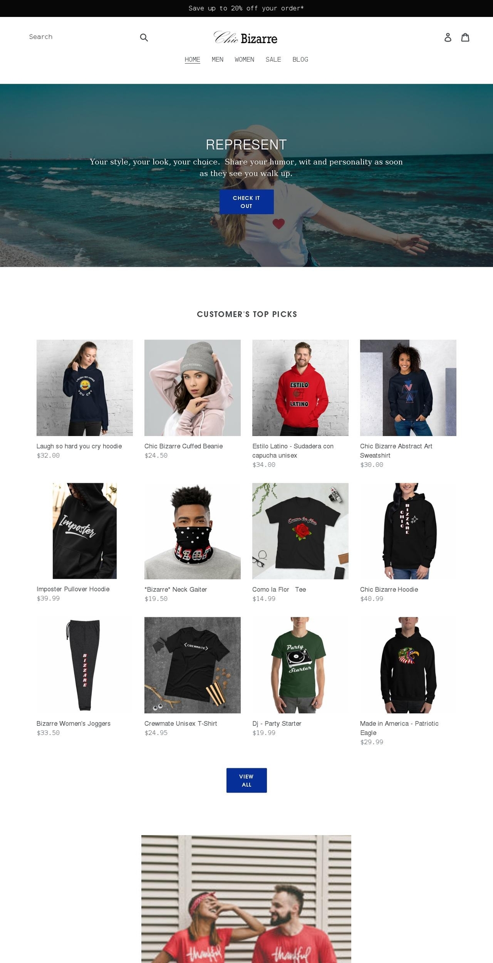 chic-bizarre.com shopify website screenshot