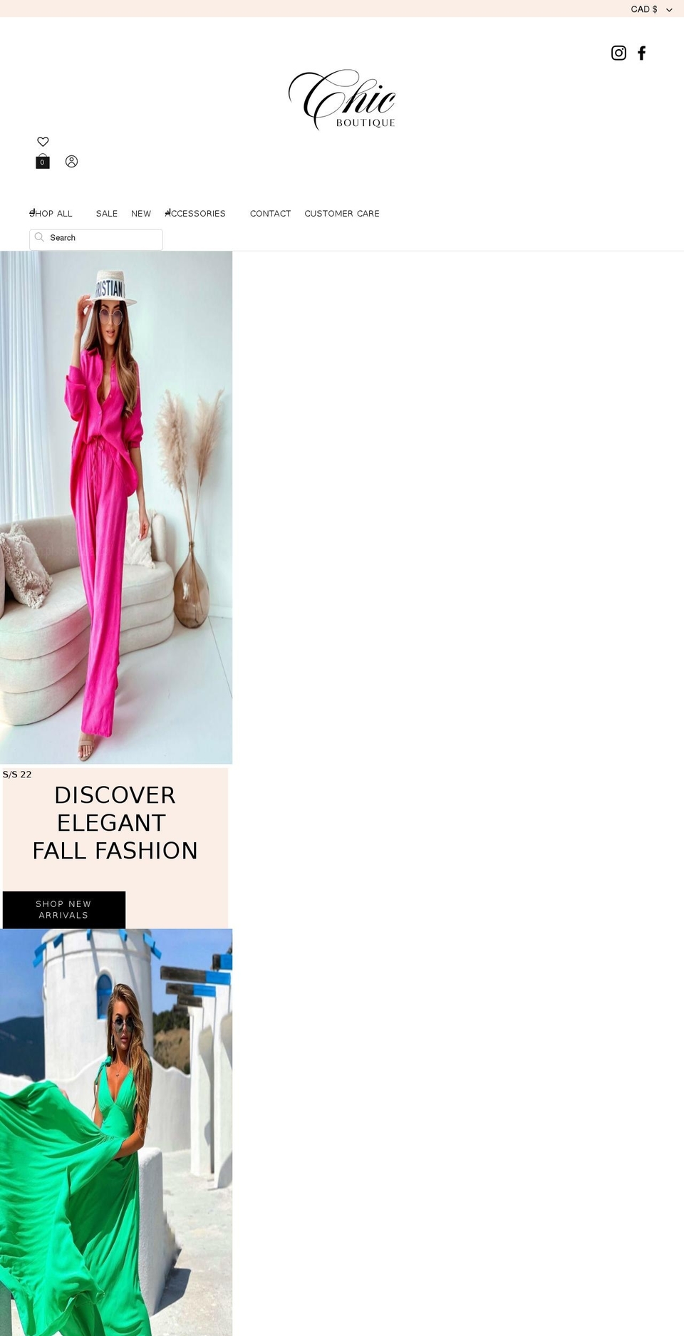 chic-boutique.ca shopify website screenshot