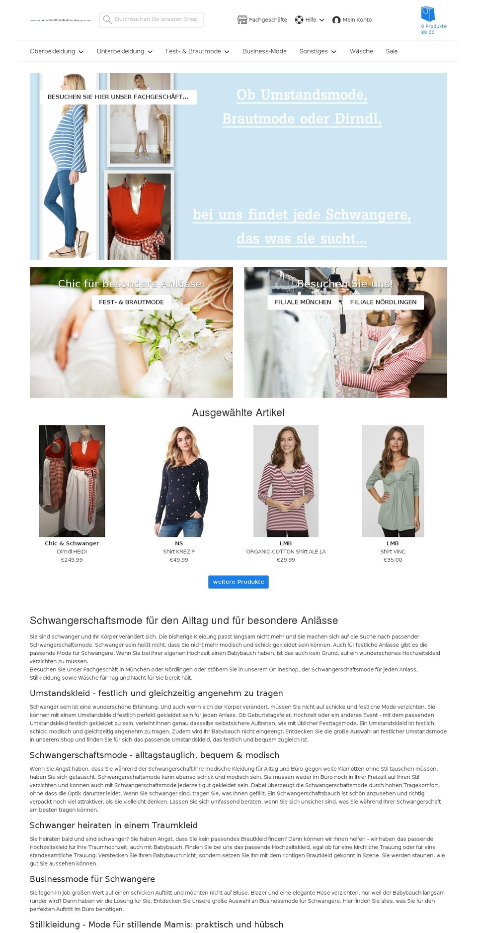 chic + schwanger theme Shopify theme site example chic-und-schwanger.de