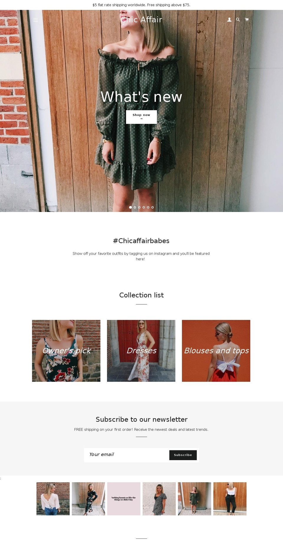 chicaffair.net shopify website screenshot