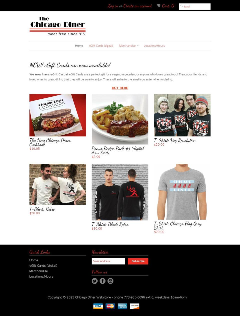 chicago-diner-webstore.myshopify.com shopify website screenshot