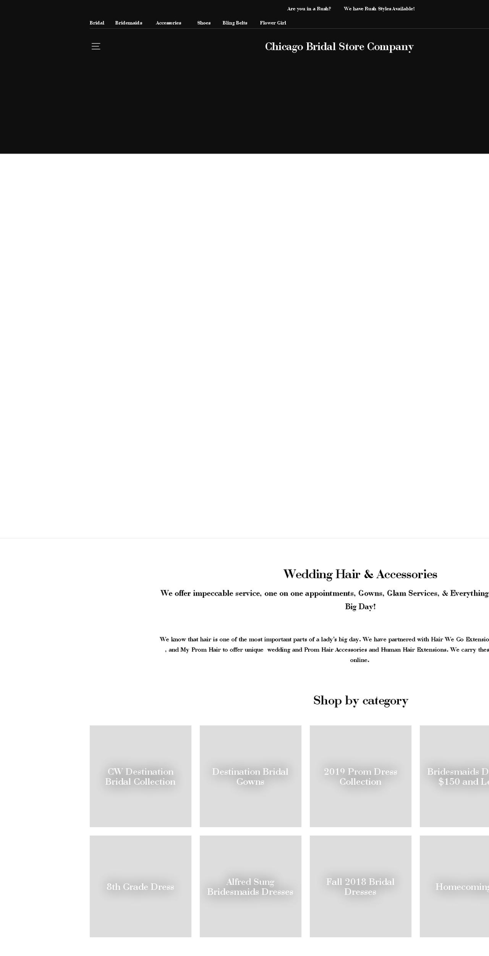 chicagobridalandpromstore.com shopify website screenshot