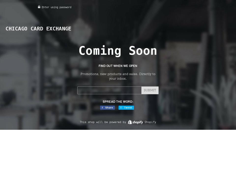 chicagocardexchange.com shopify website screenshot